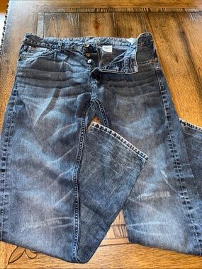 H&M Men's Faded Indigo Straight Regular Jeans